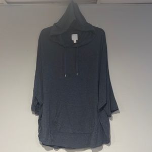 DBSunday Navy Heather 3/4 Sleeve Hooded Sweatshirt